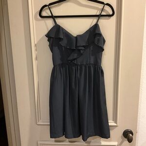 Aqua Black mini dress size small Made in USA spaghetti straps